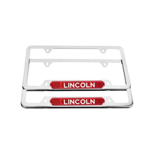 Load image into Gallery viewer, Brand New Universal 2PCS LINCOLN Chrome Metal License Plate Frame