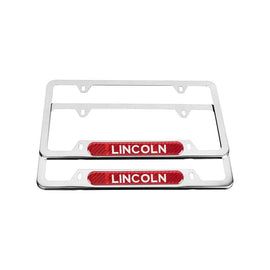 Brand New Universal 2PCS LINCOLN Chrome Metal License Plate Frame