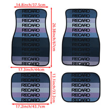 Load image into Gallery viewer, Brand New Universal 4PCS V9 RECARO RAINBOW STYLE Racing Fabric Car Floor Mats Interior Carpets