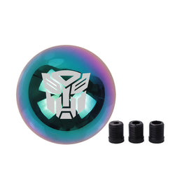 BRAND NEW UNIVERSAL JDM AUTOBOT TRANSFORMERS Aluminum Neo Chrome Round Ball Manual Gear Stick Shift Knob M8 M10 M12