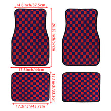 Load image into Gallery viewer, Brand New 4PCS UNIVERSAL CHECKERED Red Racing Fabric Car Floor Mats Interior Carpets