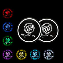 Load image into Gallery viewer, BRAND NEW UNIVERSAL 2PCS BUICK Switchable Seven Colorful LED Car Cup Holder Mat Coaster Pad