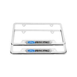 Brand New Universal 2PCS Ford Racing Chrome Metal License Plate Frame