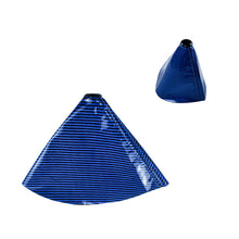 Load image into Gallery viewer, Brand New Universal GR SPORT Carbon Fiber Blue Leather PVC Style Black Stitch Leather Gear Manual Shifter Shift Knob Boot