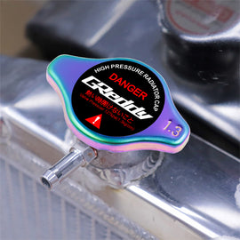 Brand New JDM 1.3bar 9mm Greddy Racing Neo Chrome Racing Cap High Pressure Radiator Cap For Universal