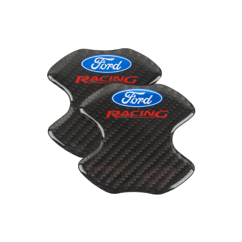 BRAND NEW UNIVERSAL 2PCS FORD RACING REAL CARBON FIBER ANTI-SCRATCH DOOR HANDLE PROTECTOR