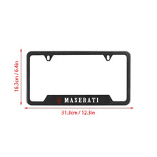 Load image into Gallery viewer, Brand New Universal 2PCS MASERATI Metal Carbon Fiber Style License Plate Frame