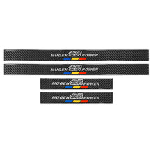 Load image into Gallery viewer, Brand New 4PCS Universal Mugen Power Real Carbon Fiber Black Car Door Scuff Sill Cover Panel Step Protector