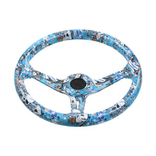 Load image into Gallery viewer, BRAND NEW UNIVERSAL 350MM 14&#39;&#39; Graphic Skull Look Style Acrylic Deep Dish 6 Holes Steering Wheel w/Horn Button Cover