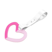 Load image into Gallery viewer, Brand New Double Color Heart Love Dark Pink JDM TSURIKAWA Ring Subway Train Bus Handle White Strap Charm Drift