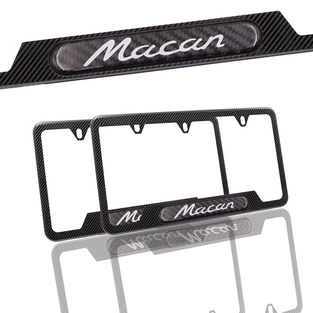 Brand New Universal 1PCS Porsche Macan Carbon Fiber Metal License Plate Frame
