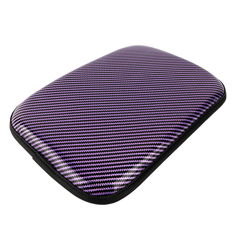 BRAND NEW UNIVERSAL CARBON FIBER PURPLE Car Center Console Armrest Cushion Mat Pad Cover