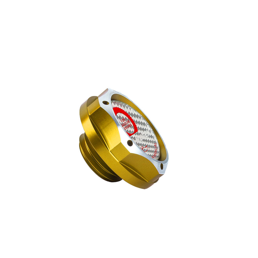 Brand New Jdm Gold Engine Oil Cap With Real Carbon Fiber Mugen Sticker Emblem For Honda / Acura