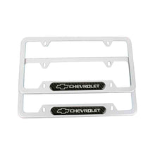 Load image into Gallery viewer, Brand New Universal 2PCS Chevrolet Silver Metal License Plate Frame