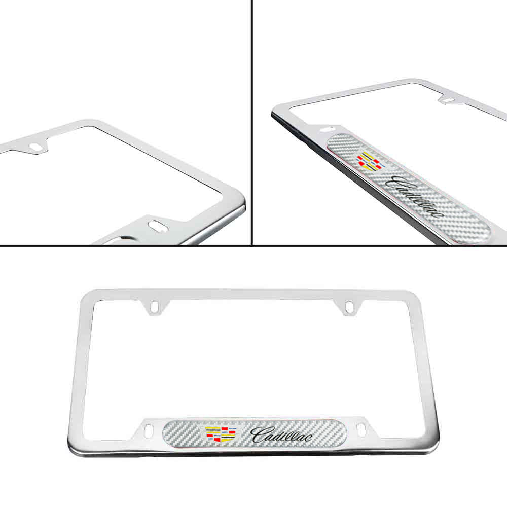 Brand New Universal 1PCS CADILLAC Chrome Metal License Plate Frame