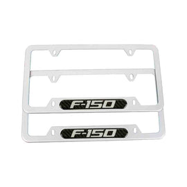 Brand New Universal 2PCS F-150 Silver Metal License Plate Frame