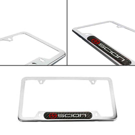 Brand New Universal 1PCS SCION Chrome Metal License Plate Frame