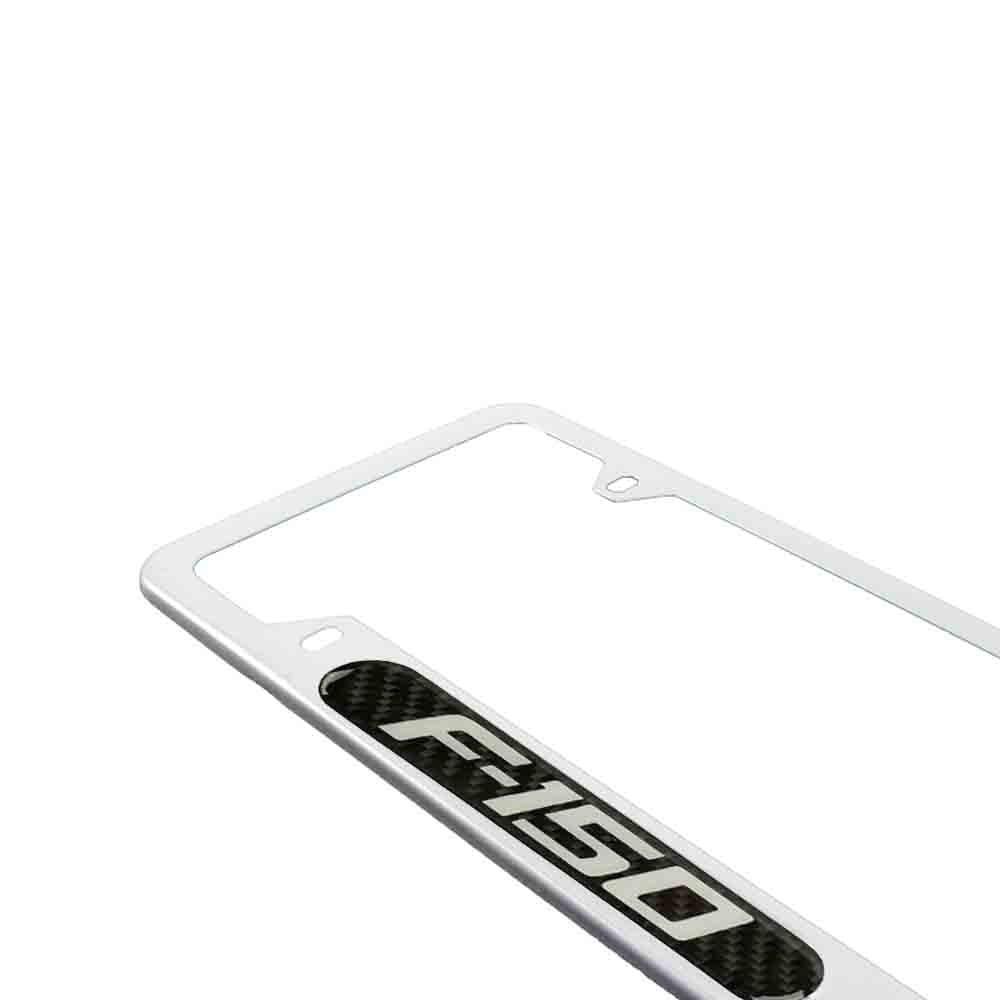 Brand New Universal 2PCS F-150 Silver Metal License Plate Frame