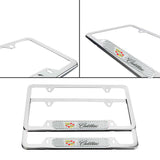 Brand New Universal 2PCS CADILLAC Chrome Metal License Plate Frame