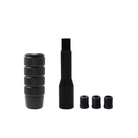 Brand New Universal Frosted Aluminum Black Manual Car Gear MT Stick Shift Knob M8 M10 M12 & Black Shifter Extender Extension