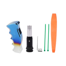 Load image into Gallery viewer, Brand New JDM Burnt Blue Aluminum Slotted Pistol Grip Handle Automatic Gear Shift Knob Shifter