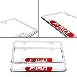 Brand New Universal 2PCS FORD F-150 Chrome Metal License Plate Frame