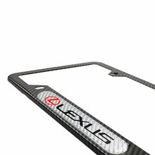 Load image into Gallery viewer, Brand New Universal 2PCS LEXUS Carbon Fiber Look Metal License Plate Frame