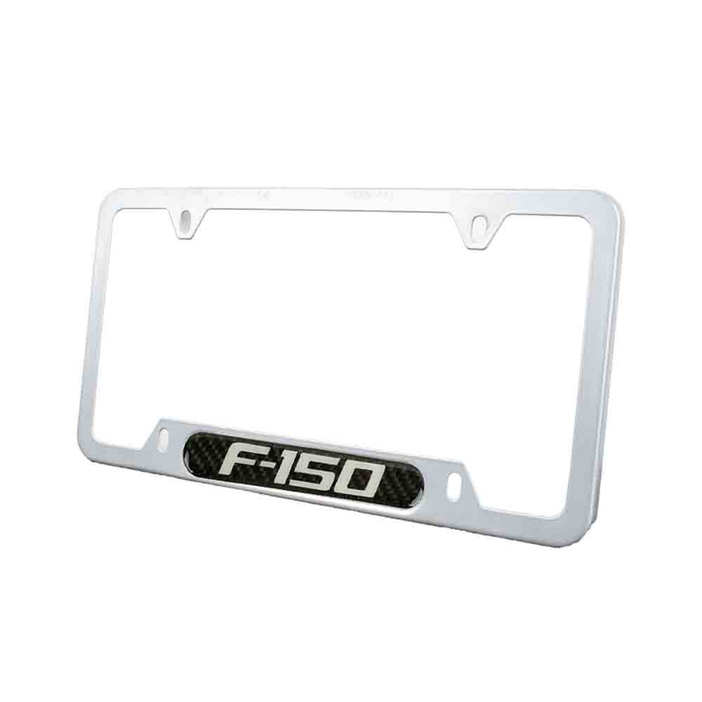 Brand New Universal 2PCS F-150 Silver Metal License Plate Frame