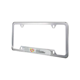 Brand New Universal 2PCS CADILLAC Chrome Metal License Plate Frame