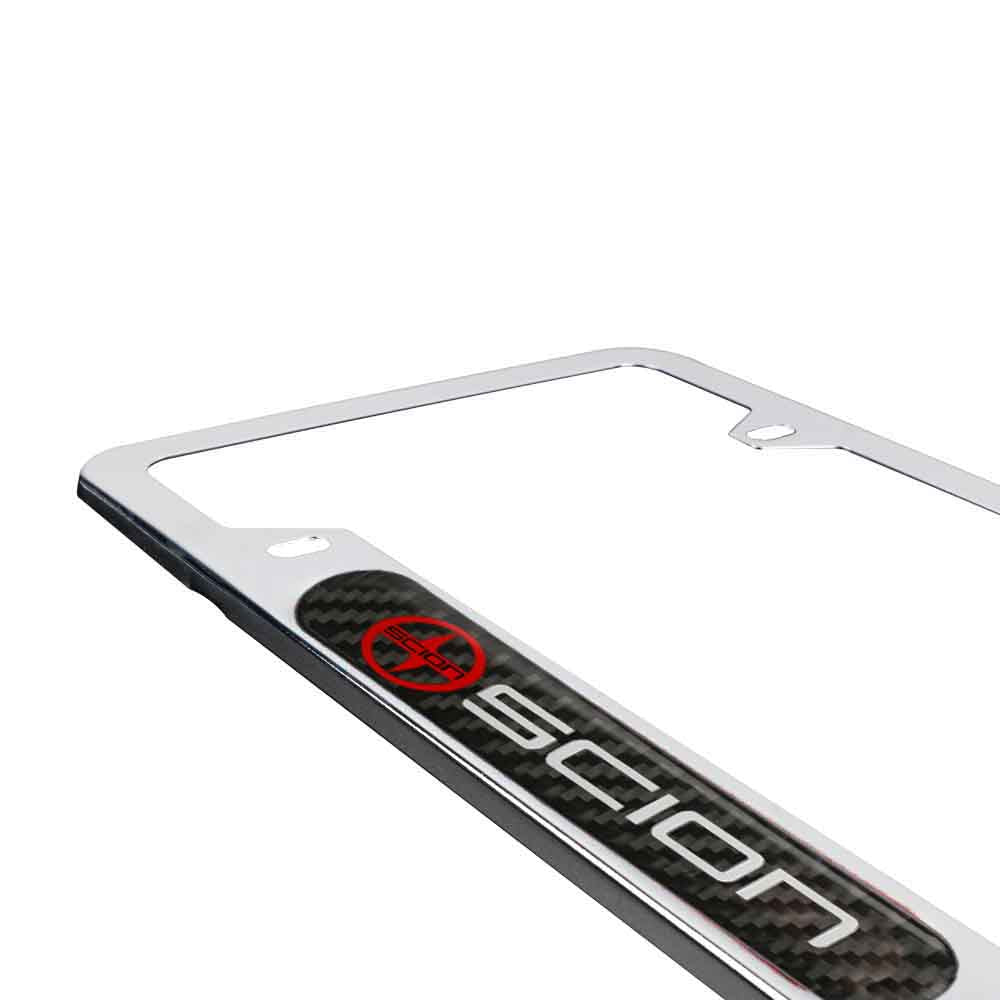 Brand New Universal 2PCS SCION Chrome Metal License Plate Frame