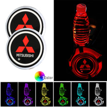 Load image into Gallery viewer, BRAND NEW UNIVERSAL V2 2PCS MITSUBISHI Switchable Seven Colorful LED Car Cup Holder Mat Coaster Pad