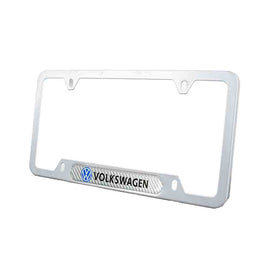 Brand New Universal 1PCS Volkswagen Silver Metal License Plate Frame