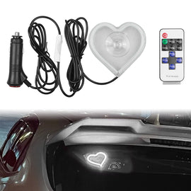 BRAND NEW UNIVERSAL LOVE HEART WHITE LED Neon Flash Light Car Window Glow Electric Remote Control Lamp