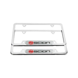 Brand New Universal 2PCS SCION Chrome Metal License Plate Frame