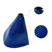Load image into Gallery viewer, Brand New Universal GR SPORT Carbon Fiber Blue Leather PVC Style Black Stitch Leather Gear Manual Shifter Shift Knob Boot