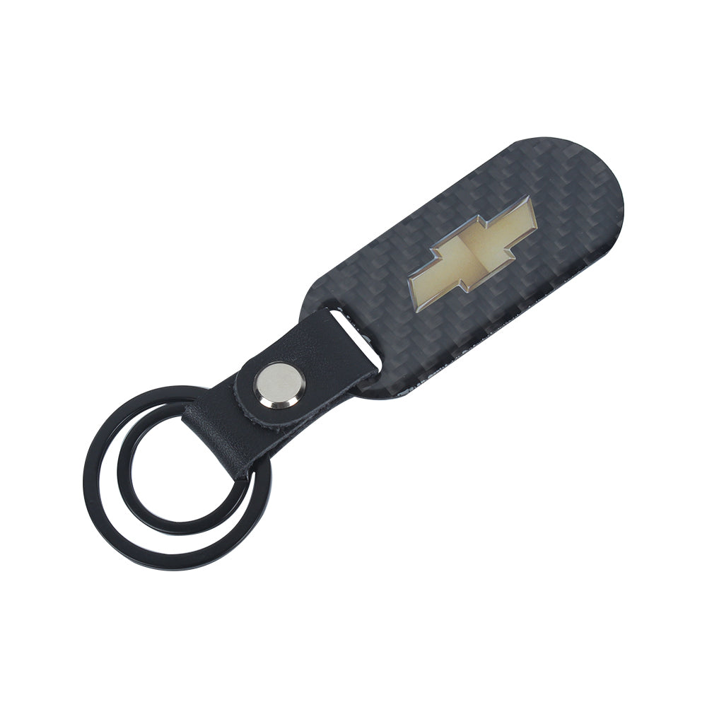 Brand New Universal 100% Real Carbon Fiber Keychain Key Ring For Chevrolet