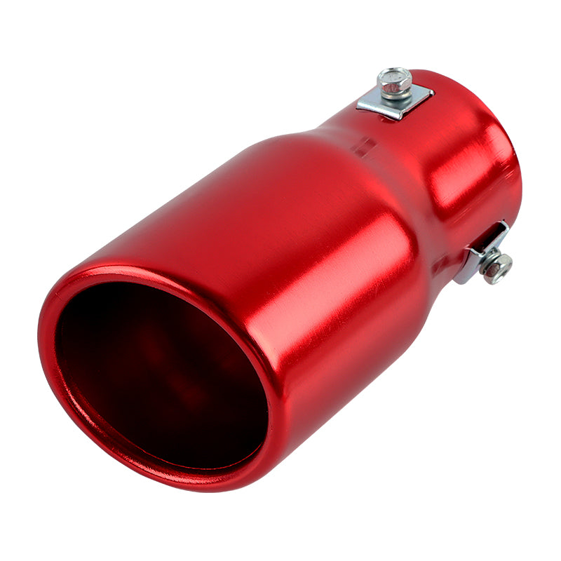 Brand New Universal Red Single Round Shape Car Exhaust Muffler Tip Straight Pipe 63mm 2.5‘’ Inlet