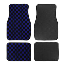 Load image into Gallery viewer, Brand New 4PCS UNIVERSAL CHECKERED BLUE Racing Fabric Car Floor Mats Interior Carpets