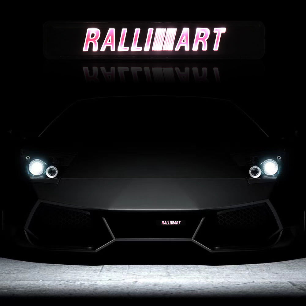 BRAND NEW 1PCS RALLIART LED LIGHT CAR FRONT GRILLE BADGE ILLUMINATED DECAL STICKER