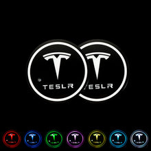 Load image into Gallery viewer, BRAND NEW UNIVERSAL 2PCS TESLA Switchable Seven Colorful LED Car Cup Holder Mat Coaster Pad