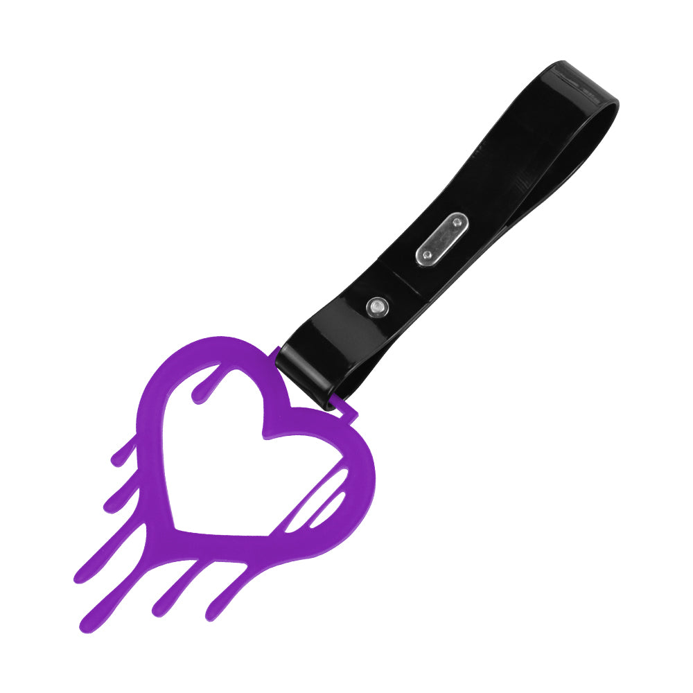 Brand New Drip Heart Purple JDM TSURIKAWA Ring Subway Train Bus Handle Black Strap Charm Drift