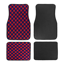 Load image into Gallery viewer, Brand New 4PCS UNIVERSAL CHECKERED Red Racing Fabric Car Floor Mats Interior Carpets