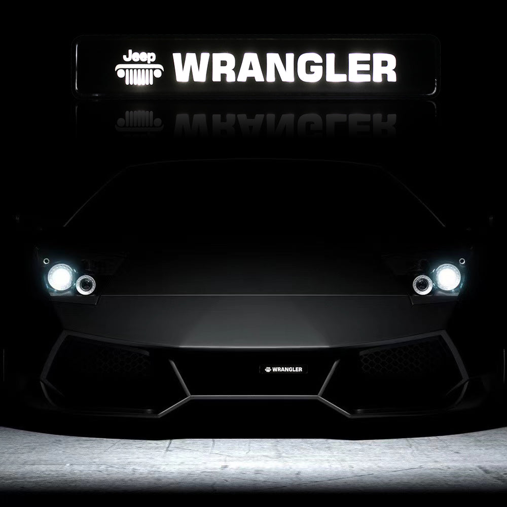 BRAND NEW 1PCS JEEP WRANGLER NEW LED LIGHT CAR FRONT GRILLE BADGE ILLUMINATED DECAL STICKER