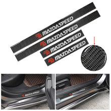 Load image into Gallery viewer, Brand New 4PCS Universal Mazdaspeed Real Carbon Fiber Black Car Door Scuff Sill Cover Panel Step Protector