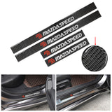 Brand New 4PCS Universal Mazdaspeed Real Carbon Fiber Black Car Door Scuff Sill Cover Panel Step Protector