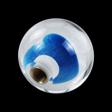 Load image into Gallery viewer, Brand New Universal Round Ball Heart Blue Crystal Clear Manual Gear Shift Knob Shifter M8 M10 M12