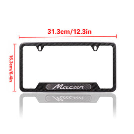 Brand New Universal 1PCS Porsche Macan Carbon Fiber Metal License Plate Frame