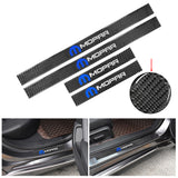 Brand New 4PCS Universal Mopar Real Carbon Fiber Black Car Door Scuff Sill Cover Panel Step Protector