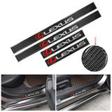 Brand New 4PCS Universal Lexus Real Carbon Fiber Black Car Door Scuff Sill Cover Panel Step Protector