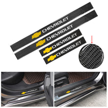 Load image into Gallery viewer, Brand New 4PCS Universal Chevrolet Real Carbon Fiber Black Car Door Scuff Sill Cover Panel Step Protector